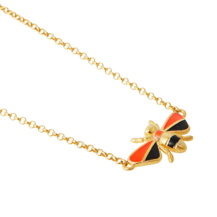 Orange & Black Bee Necklace - Eye M Jungle - Ileana Makri store