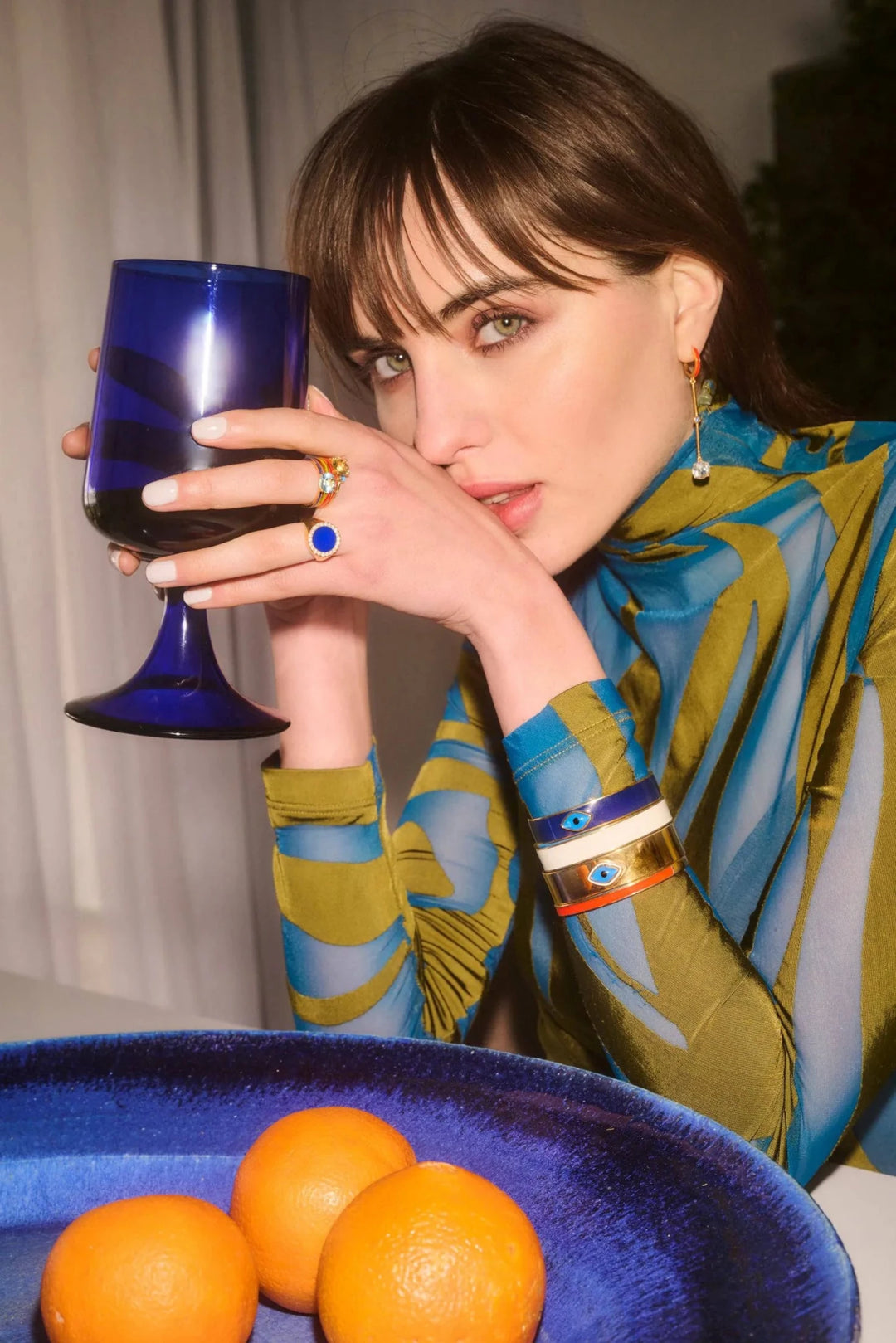 Oval Eye Blue Enamel Cuff - Eye M Eyes - Ileana Makri