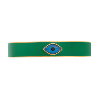 Oval Eye Green Enamel Cuff - Eye M Eyes - Ileana Makri store