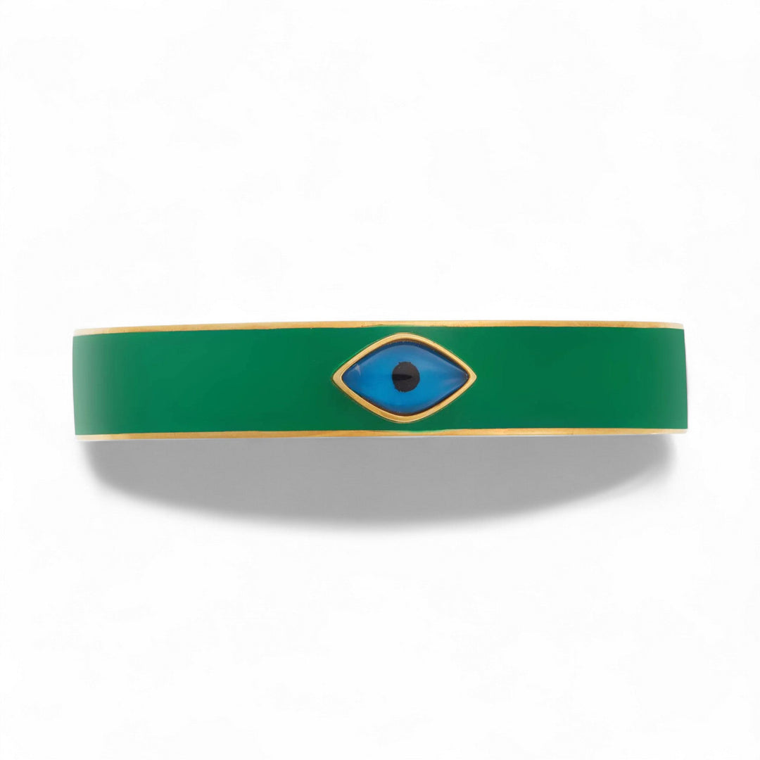 Oval Eye Green Enamel Cuff - Eye M Eyes - Ileana Makri