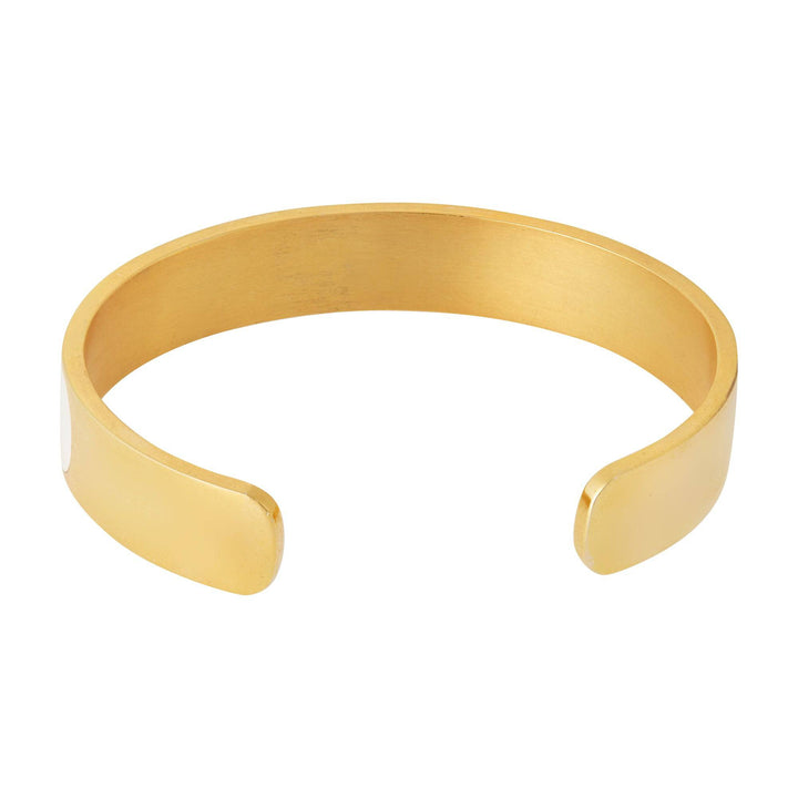 Oval Eye White Enamel Cuff - Eye M Eyes - Ileana Makri store