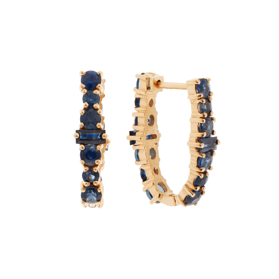 Oval Rivulet Blue Sapphire Hoops - Rivulet - Ileana Makri