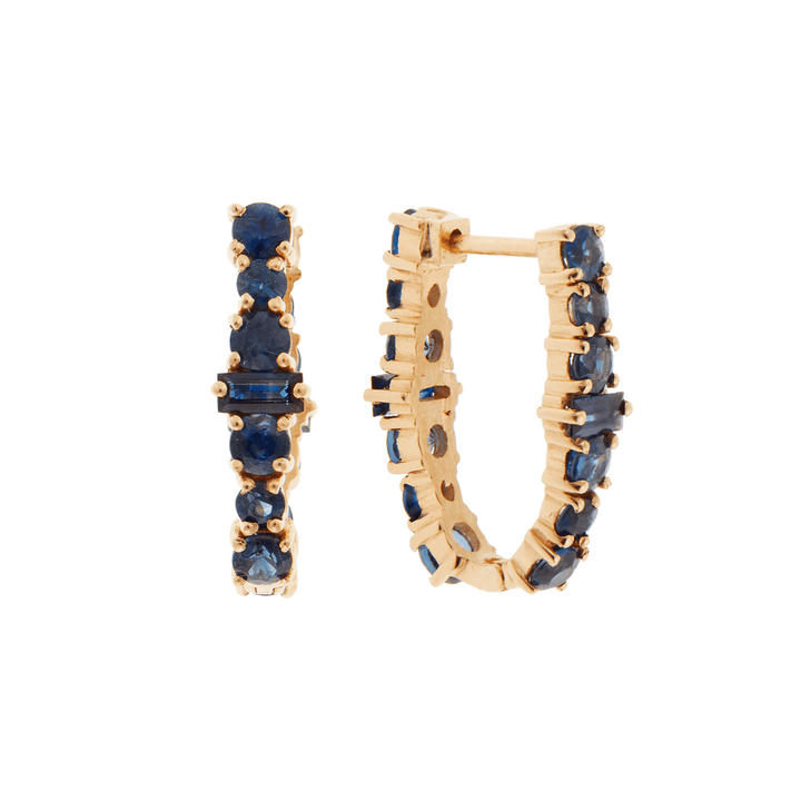 Oval Rivulet Blue Sapphire Hoops - Rivulet - Ileana Makri