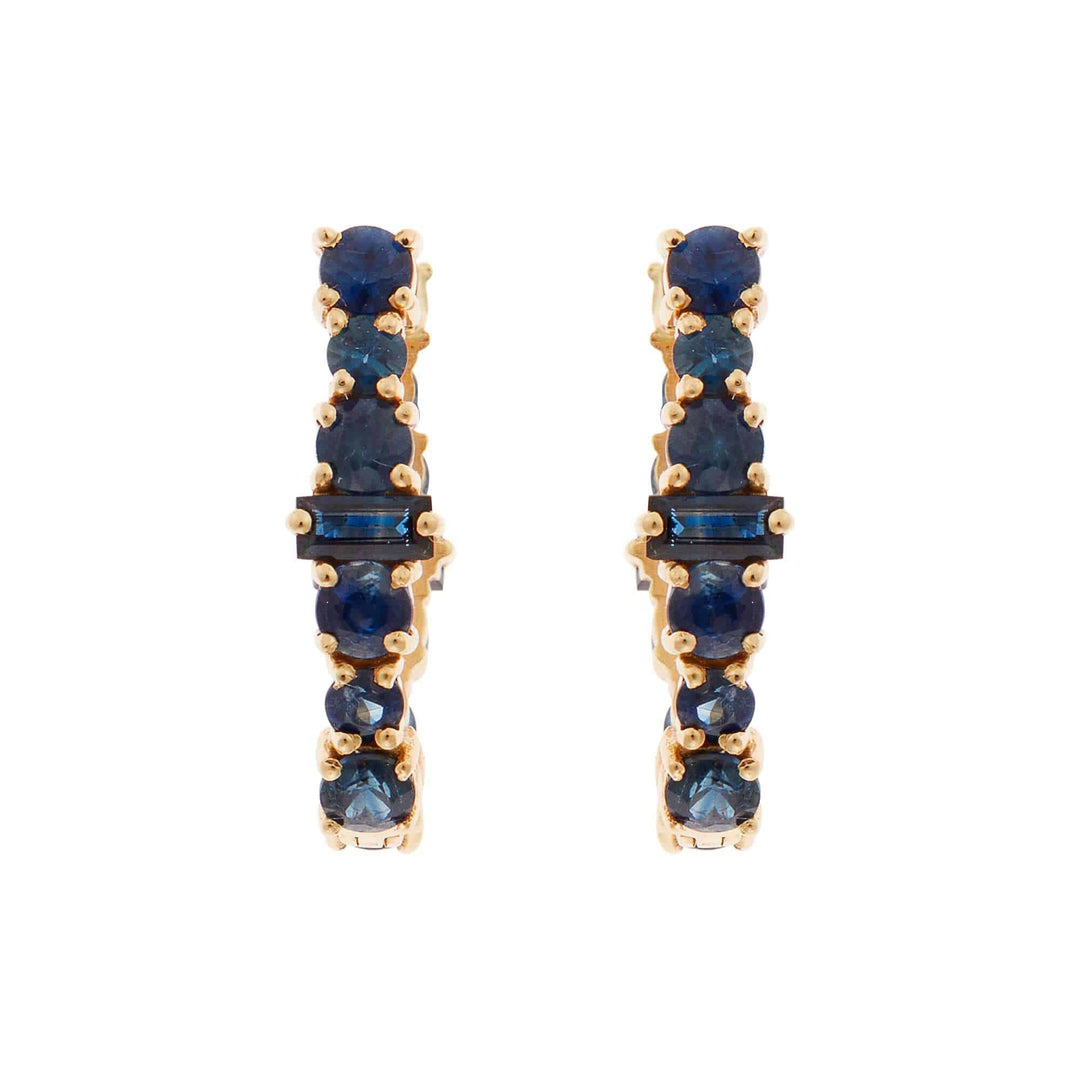 Oval Rivulet Blue Sapphire Hoops - Rivulet - Ileana Makri