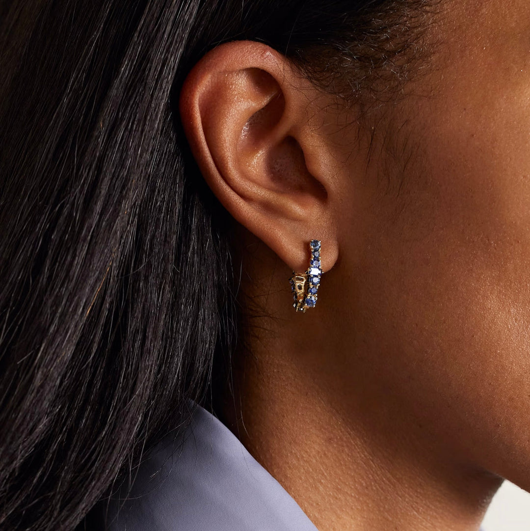 Oval Rivulet Blue Sapphire Hoops - Rivulet - Ileana Makri