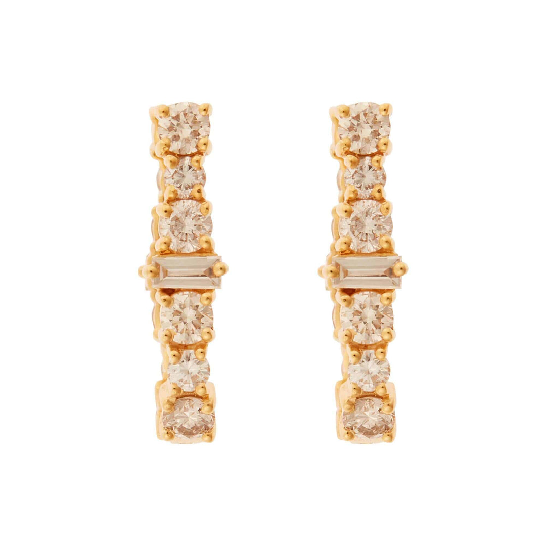 Oval Rivulet Champagne Diamond Hoops - Rivulet - Ileana Makri