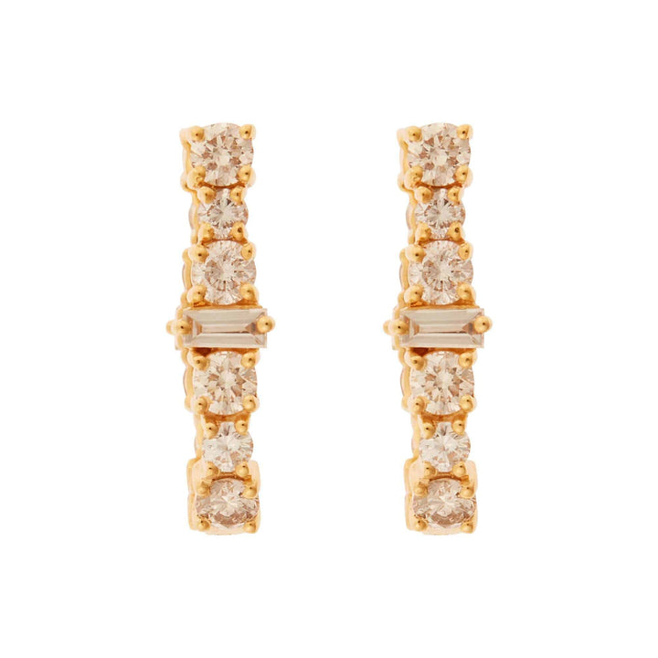 Oval Rivulet Champagne Diamond Hoops - Rivulet - Ileana Makri