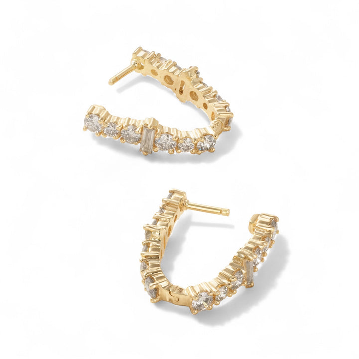 Oval Rivulet Champagne Diamond Hoops - Rivulet - Ileana Makri