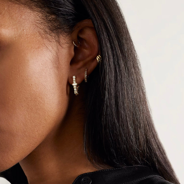 Oval Rivulet Champagne Diamond Hoops - Rivulet - Ileana Makri