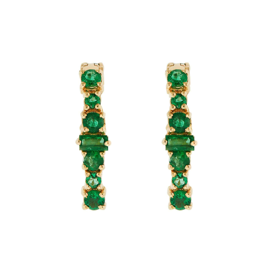 Oval Rivulet Emerald Hoops - Rivulet - Ileana Makri