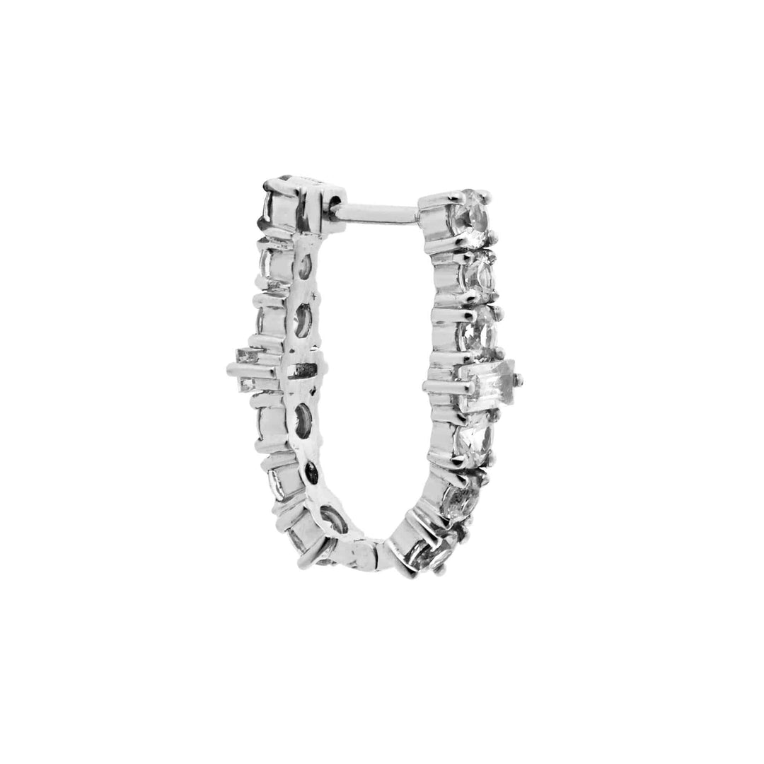 Oval Rivulet White Diamond Hoops - Rivulet - Ileana Makri
