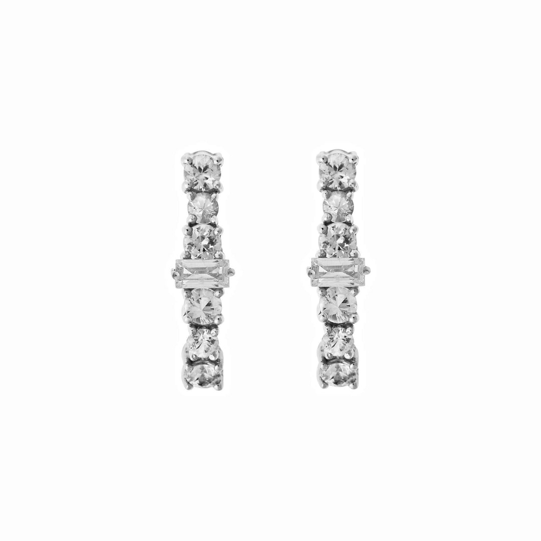 Oval Rivulet White Diamond Hoops - Rivulet - Ileana Makri