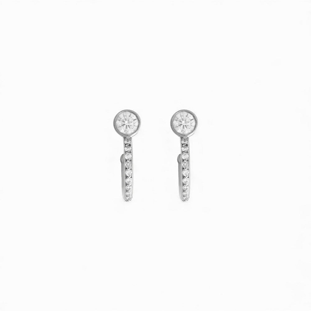 Pavè Diamond Orbit Mini Hoops W - D - Classic - Ileana Makri