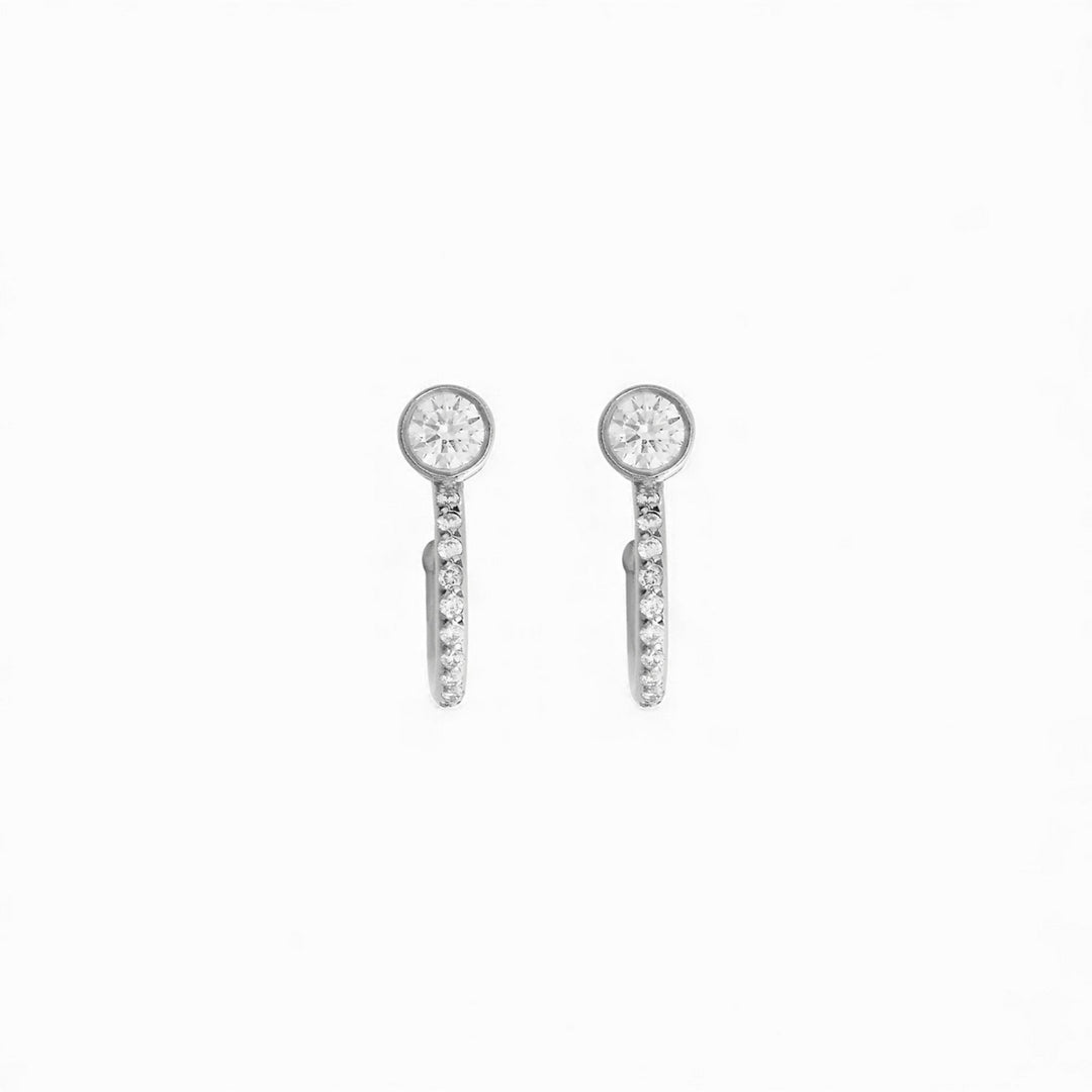 Pavè Diamond Orbit Mini Hoops W - D - Classic - Ileana Makri