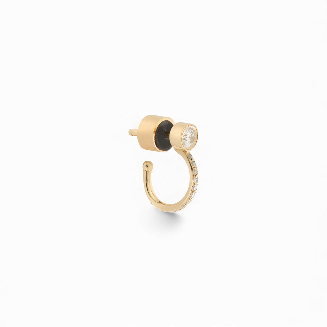 Pavè Diamond Orbit Mini Hoops Y - D - Classic - Ileana Makri