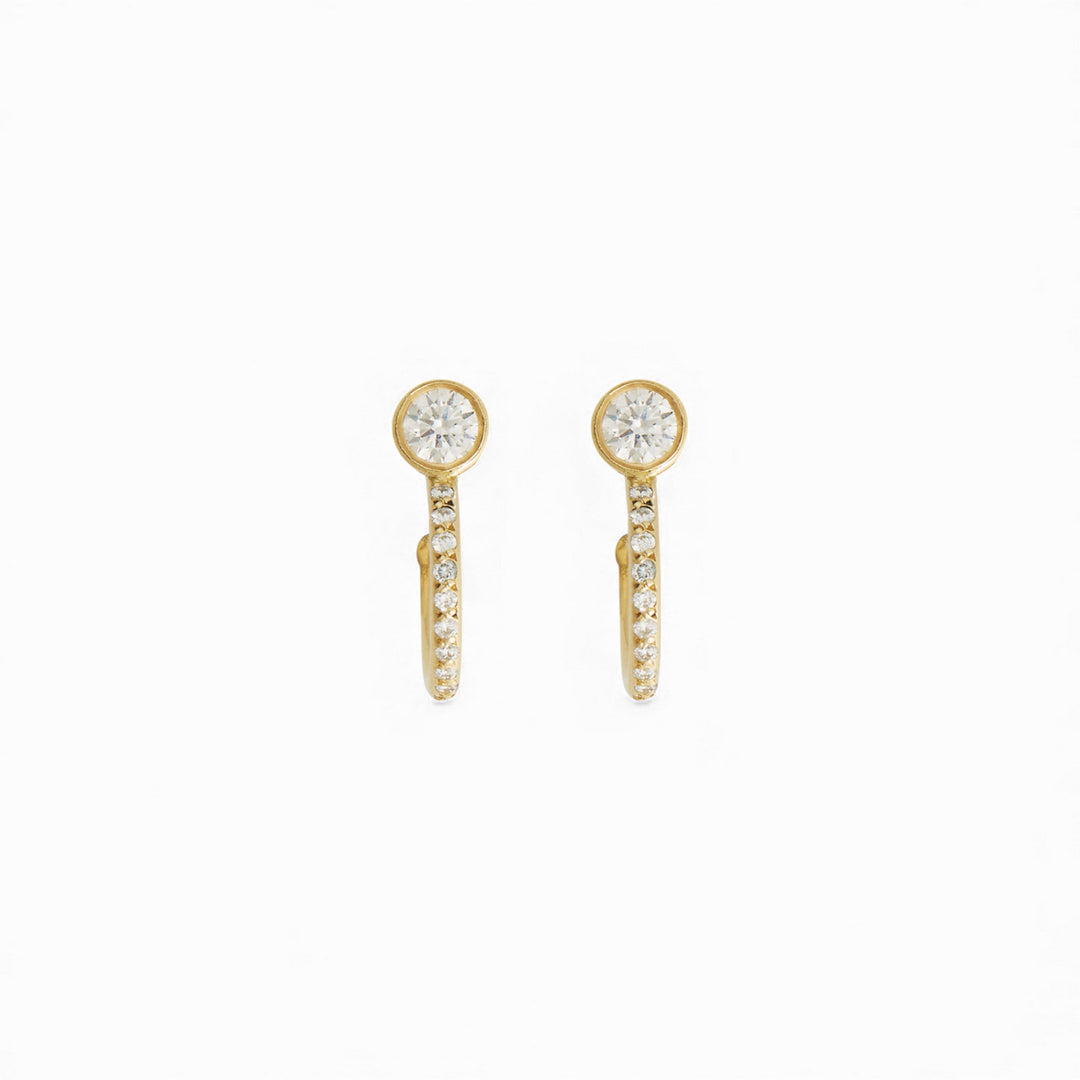 Pavè Diamond Orbit Mini Hoops Y - D - Classic - Ileana Makri