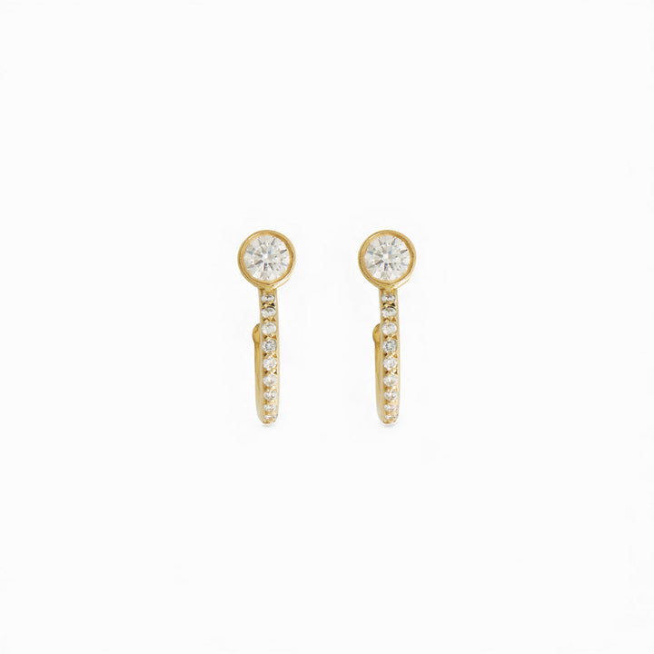 Pavè Diamond Orbit Mini Hoops Y - D - Classic - Ileana Makri