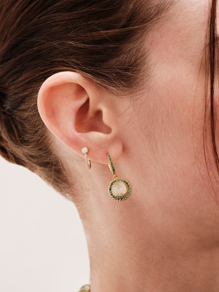 Pavè Diamond Orbit Mini Hoops Y - D - Classic - Ileana Makri