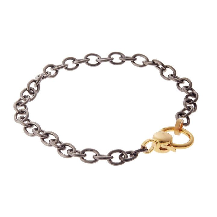 Peace Charm Gold Lock Chain Bracelet - SYMBOLS - Ileana Makri