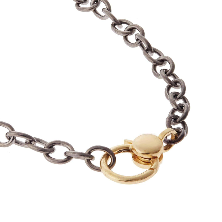Peace Charm Gold Lock Chain Bracelet - SYMBOLS - Ileana Makri