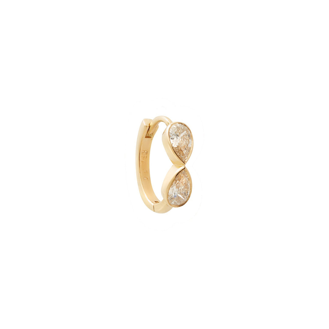 Pear Diamond Huggie Hoops Y - D - Classic - Ileana Makri