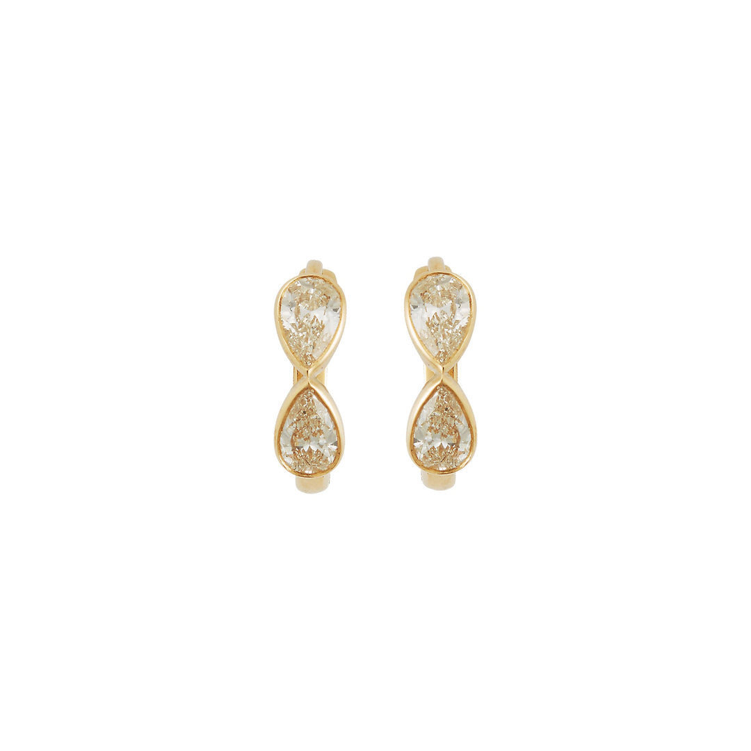Pear Diamond Huggie Hoops Y - D - Classic - Ileana Makri