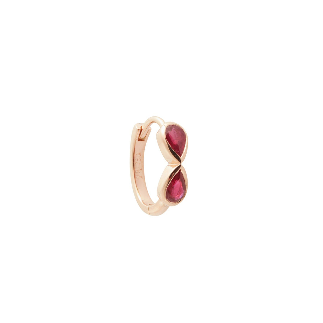 Pear Ruby Huggie Hoops P - RU - Classic - Ileana Makri
