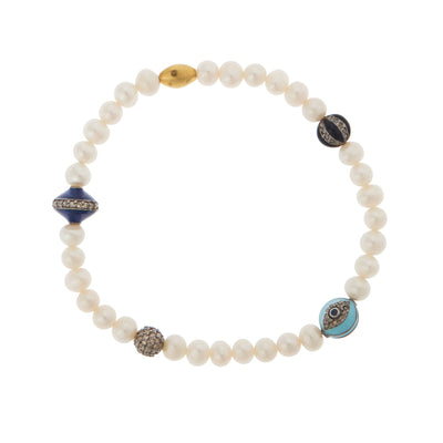 Pearl Beaded Bracelet 24 - Globetrotter - Ileana Makri store