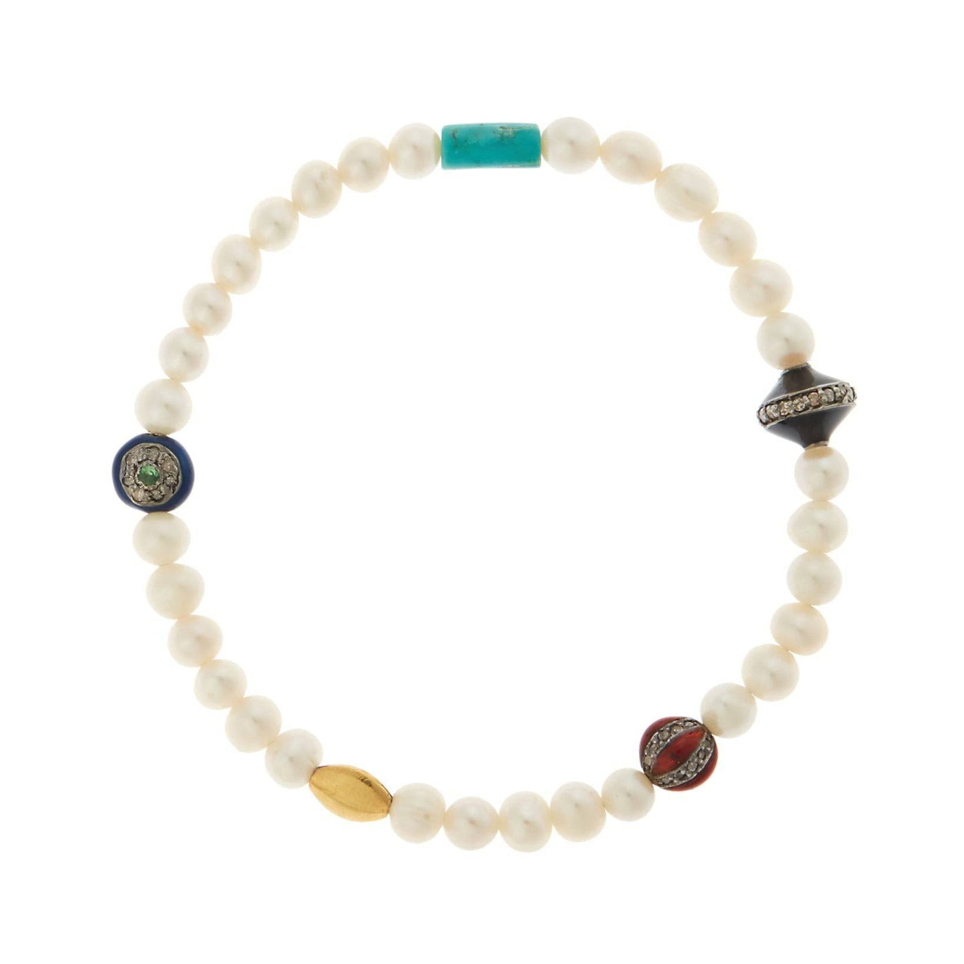 Pearl Beaded Bracelet 25 - Globetrotter - Ileana Makri store