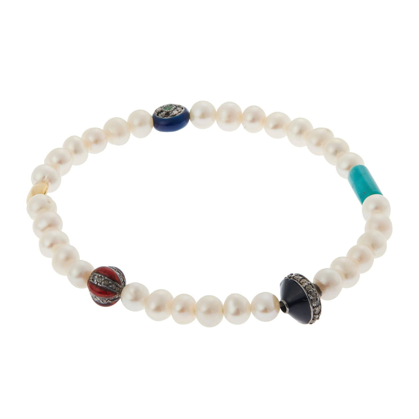 Pearl Beaded Bracelet 25 - Globetrotter - Ileana Makri store