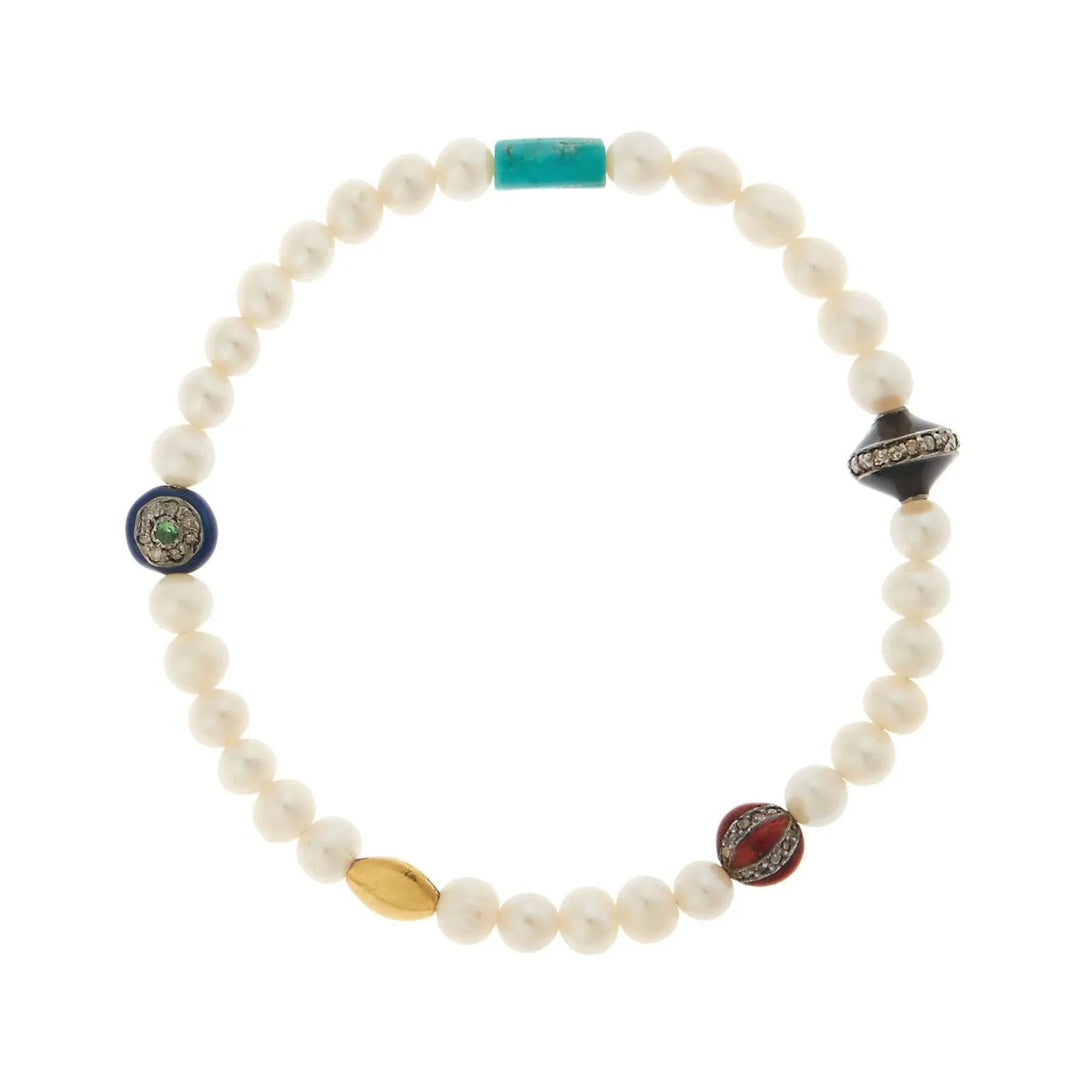 Pearl Beaded Bracelet 25 - Globetrotter - Ileana Makri