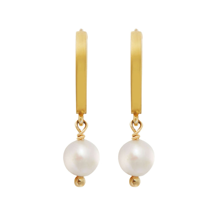 Pearl Drop Mini Hoops slv - yp - Eye M Core - Ileana Makri
