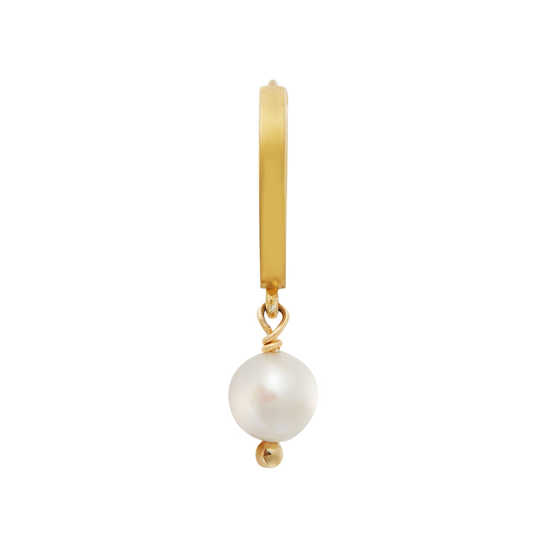 Pearl Drop Mini Hoops slv - yp - Eye M Core - Ileana Makri