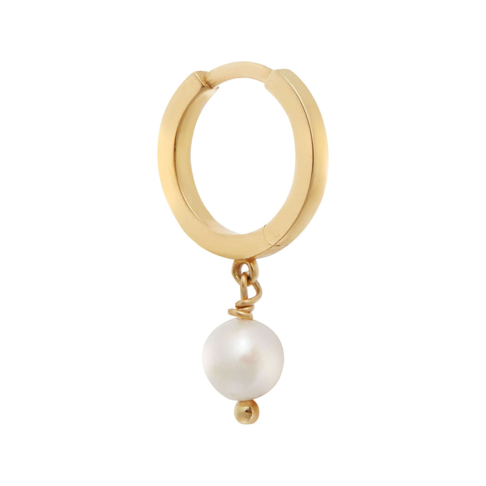 Pearl Drop Mini Hoops slv - yp - Eye M Core - Ileana Makri