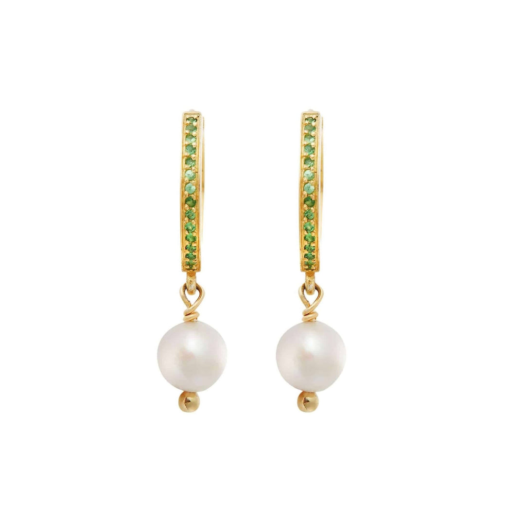 Pearl Drop Mini Hoops slv - yp - ts - Eye M Core - Ileana Makri