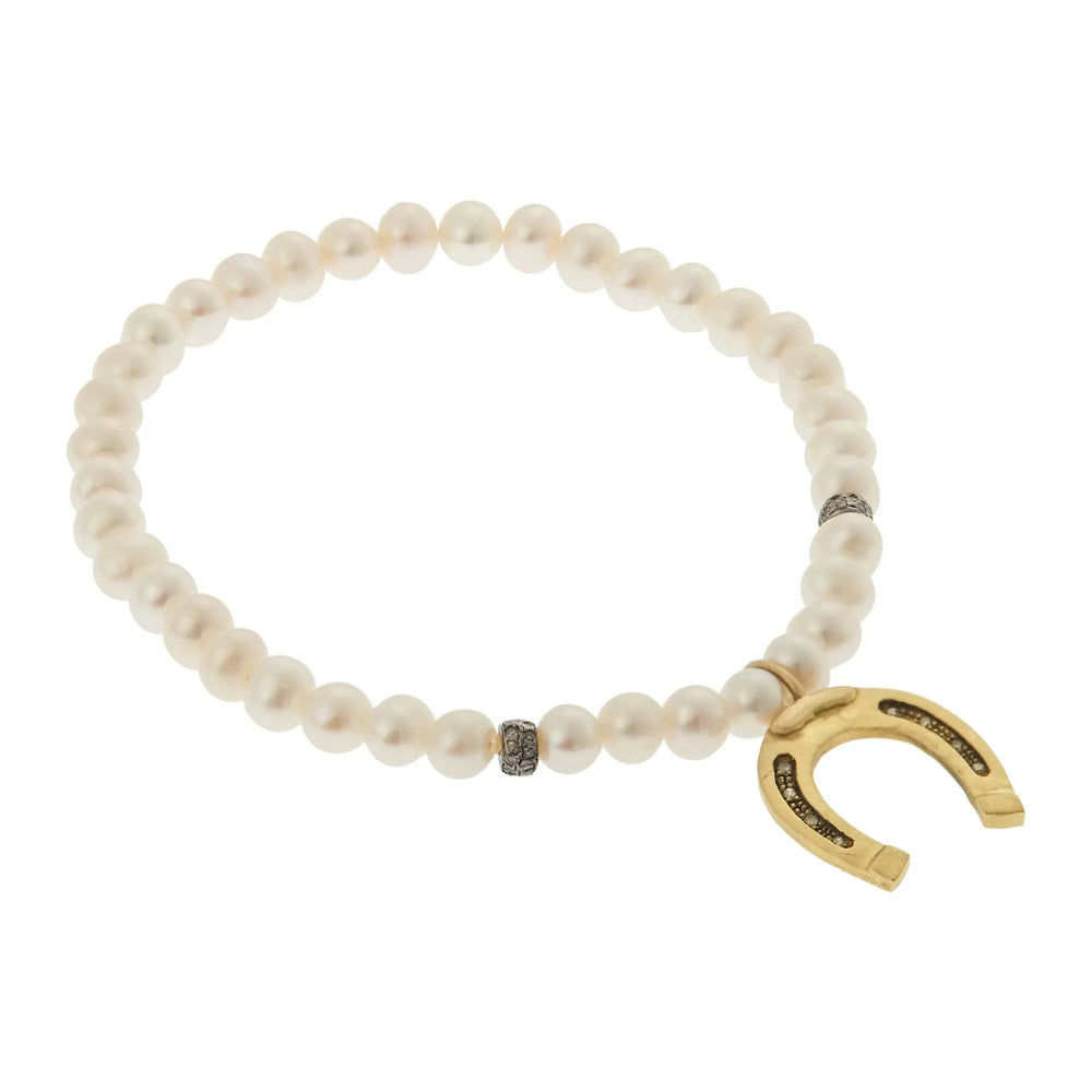 Pearl Lucky Horseshoe Bracelet - Globetrotter - Ileana Makri store