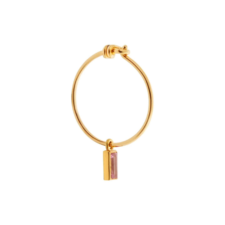 Pink Baguette Sapphire Hoops - Eye M Neon Rocks - Ileana Makri