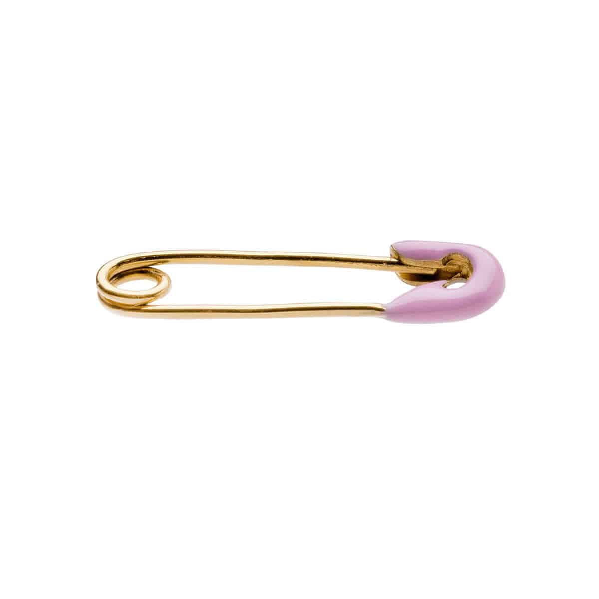 Pink Enamel Safety Pin Earring - Eye M Safety Pins - Ileana Makri store