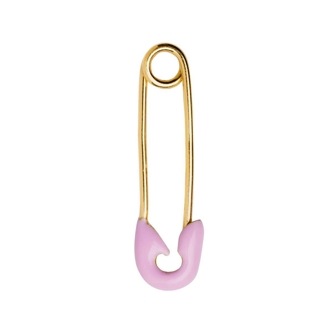 Pink Enamel Safety Pin Earring - Eye M Safety Pins - Ileana Makri