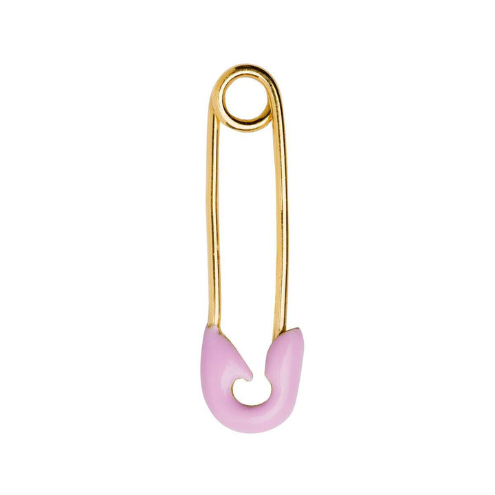 Pink Enamel Safety Pin Earring - Eye M Safety Pins - Ileana Makri