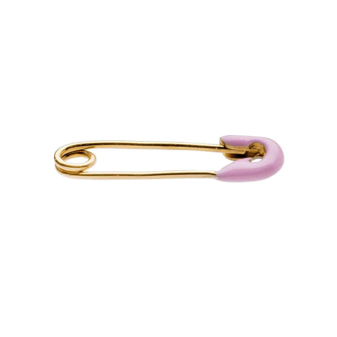 Pink Enamel Safety Pin Earring - Eye M Safety Pins - Ileana Makri