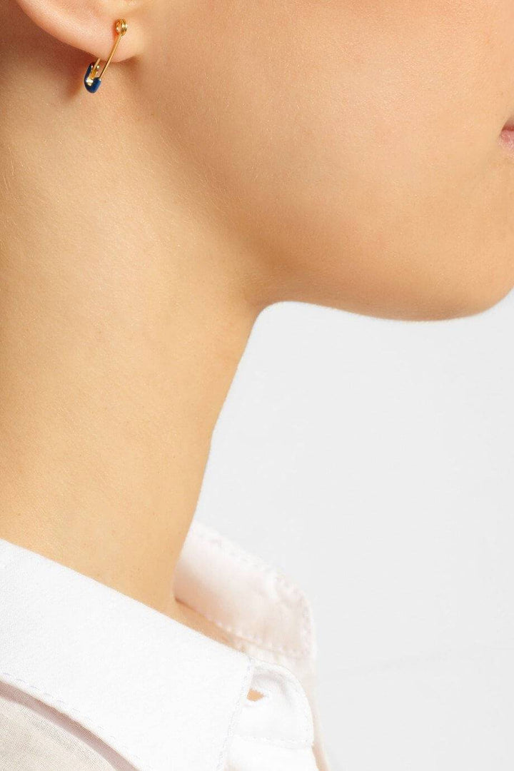 Pink Enamel Safety Pin Earring - Eye M Safety Pins - Ileana Makri