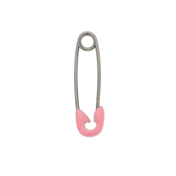 Pink Enamel Safety Pin Earring - Eye M Safety Pins - Ileana Makri