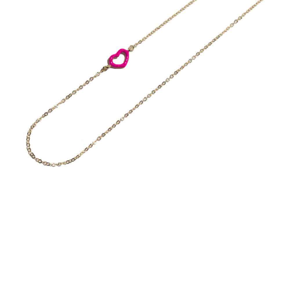 Pink Glitter Heart Necklace - Jordan Askill - Ileana Makri store