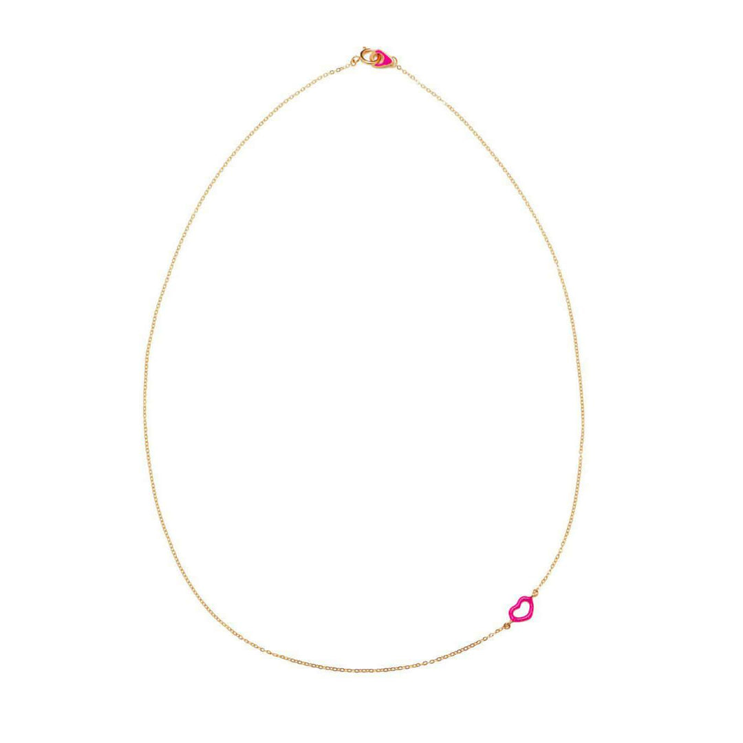 Pink Glitter Heart Necklace - Jordan Askill - Ileana Makri store