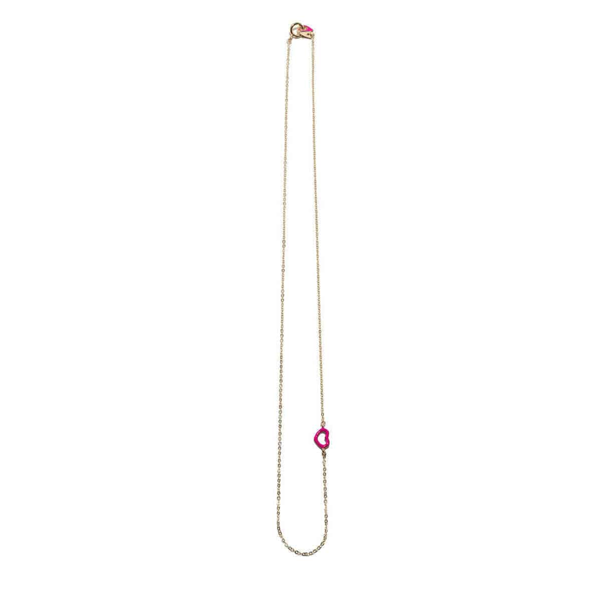 Pink Glitter Heart Necklace