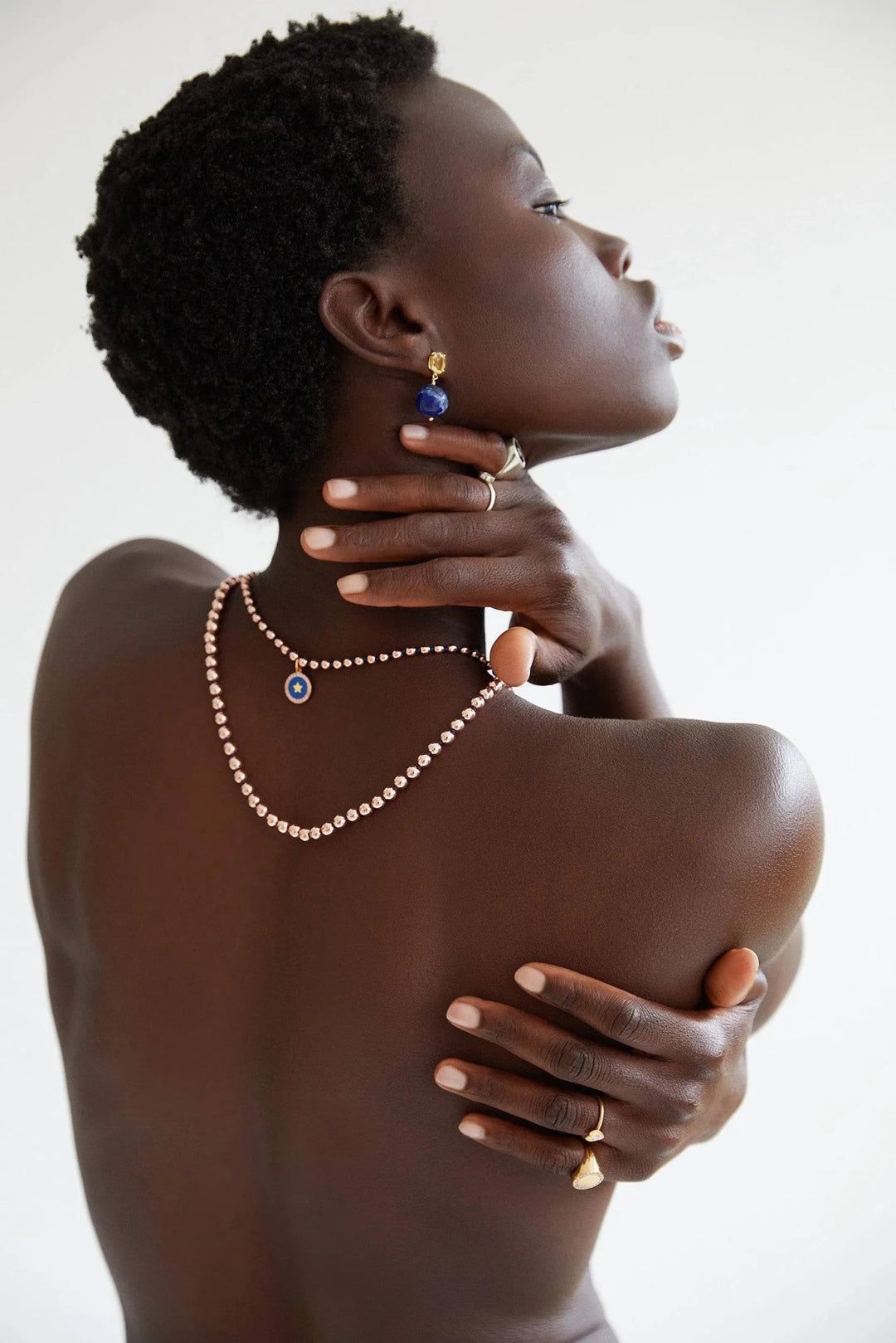 Pink Hematite Blue Star - Eye M - Ileana Makri