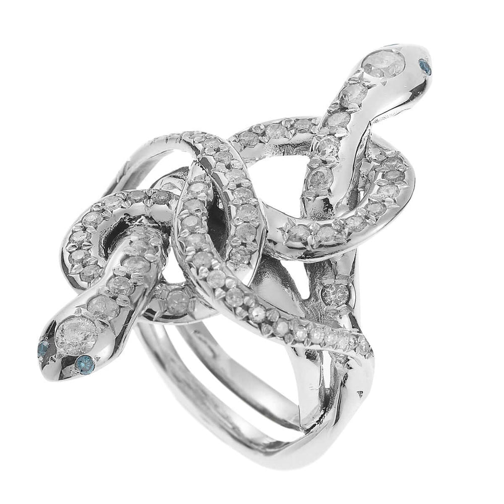 Poison Hug Ring W - Grey D - Blue D - SNAKES - Ileana Makri