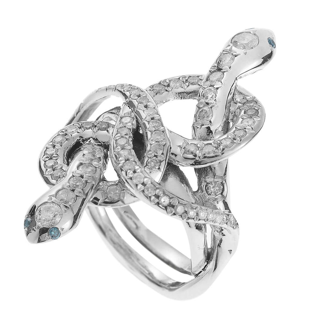 Poison Hug Ring W - Grey D - Blue D - SNAKES - Ileana Makri