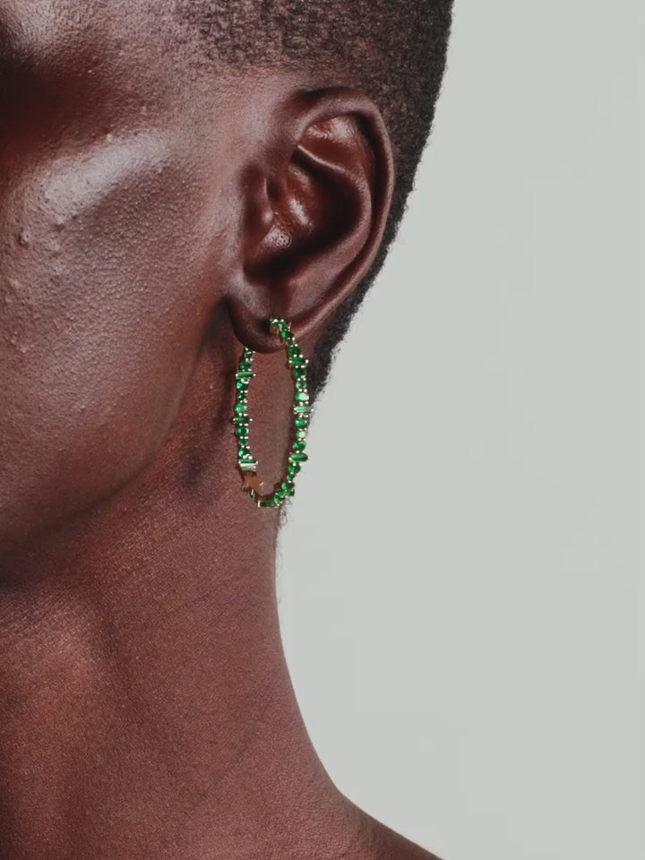Cosmic Medium Emerald Rivulet Hoops